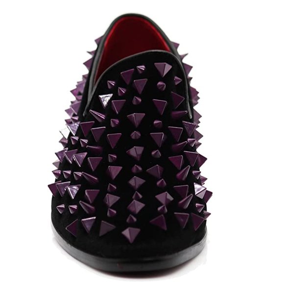Men\'s Vintage Spike Dress Loafers Slip On Fashion Shoes Classic Tuxedo 09 pr blk main image 4